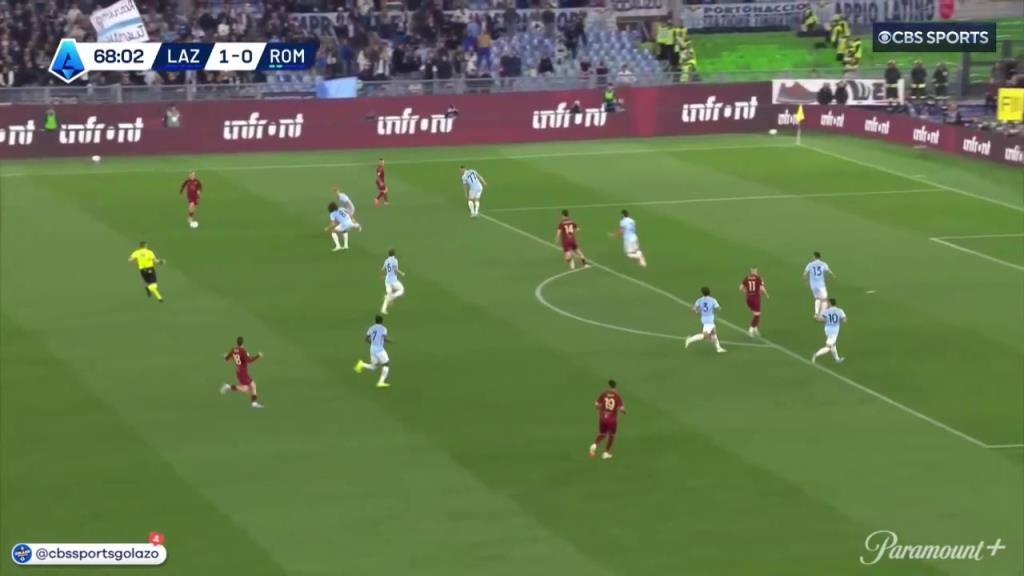 羅馬扳平比分！蘇萊不停球直接抽射世界波轟入死角！